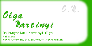 olga martinyi business card